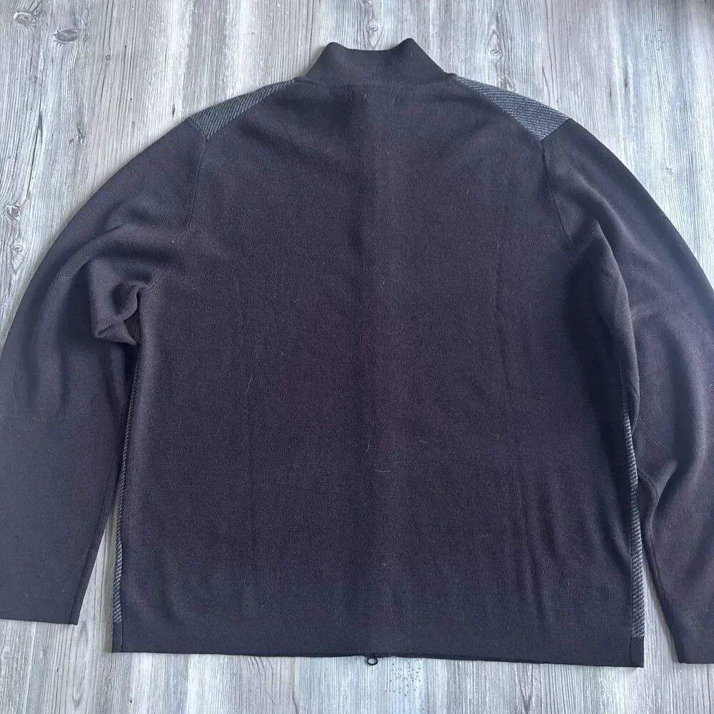 Banana Republic Mens XXL 100% Extra Fine Merino Wool Full Zip Cardigan Jacket